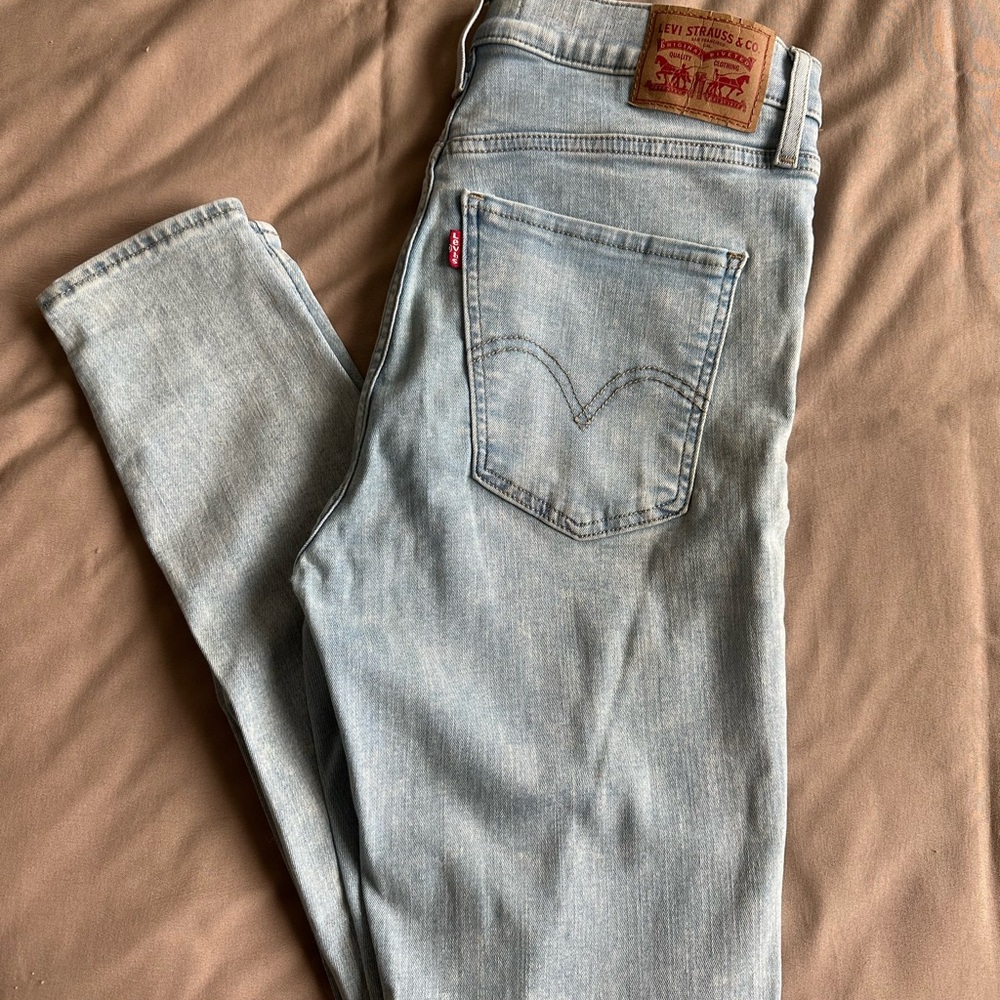 Levi's 721 Mile High Super Skinny Light Wash Jeans - Pale Blue